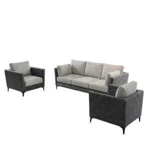 Dual-Tone Velvet Sofa Set | Modern Living Room Furniture Colombo